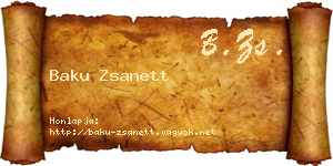 Baku Zsanett névjegykártya